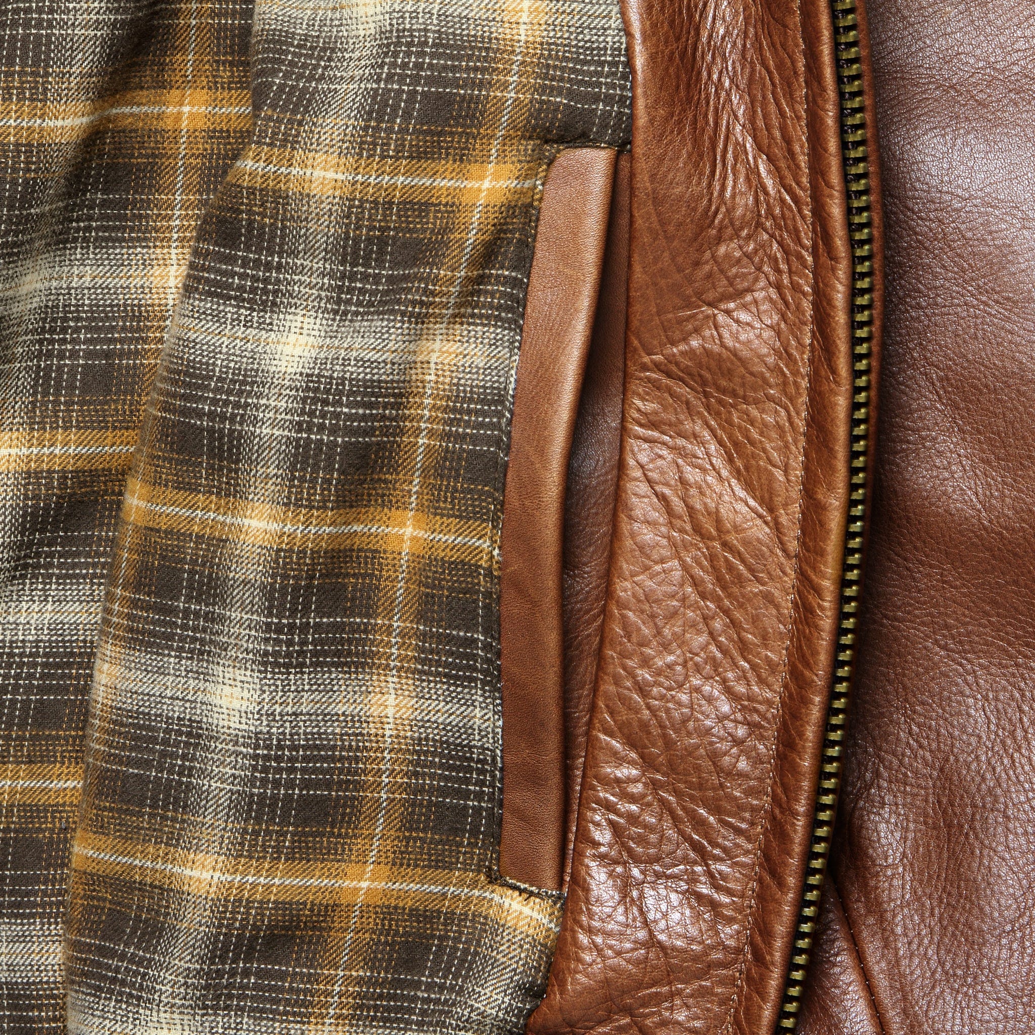 Waxy Antique Cowhide Moto Jacket - Luggage - Image 4