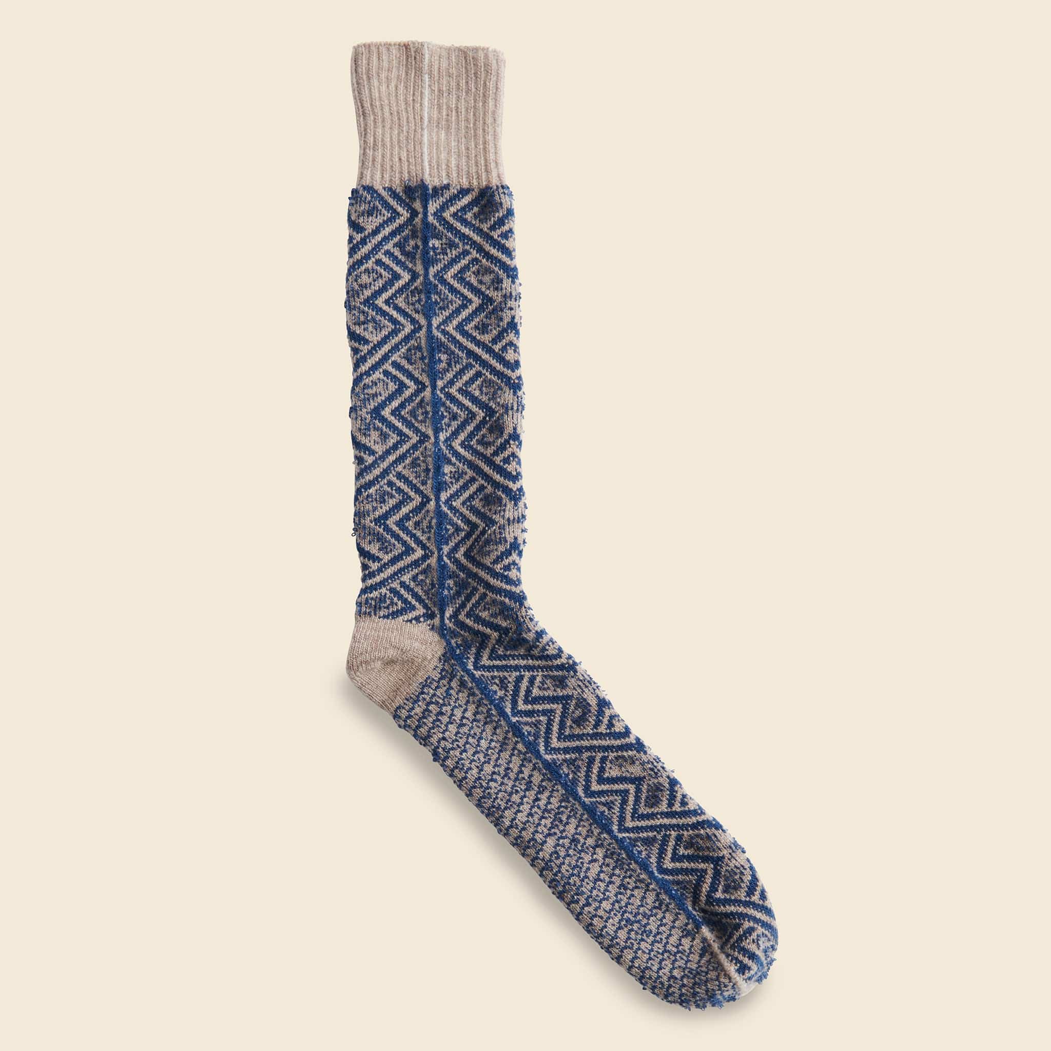 WG Pattern Crew Sock - Beige