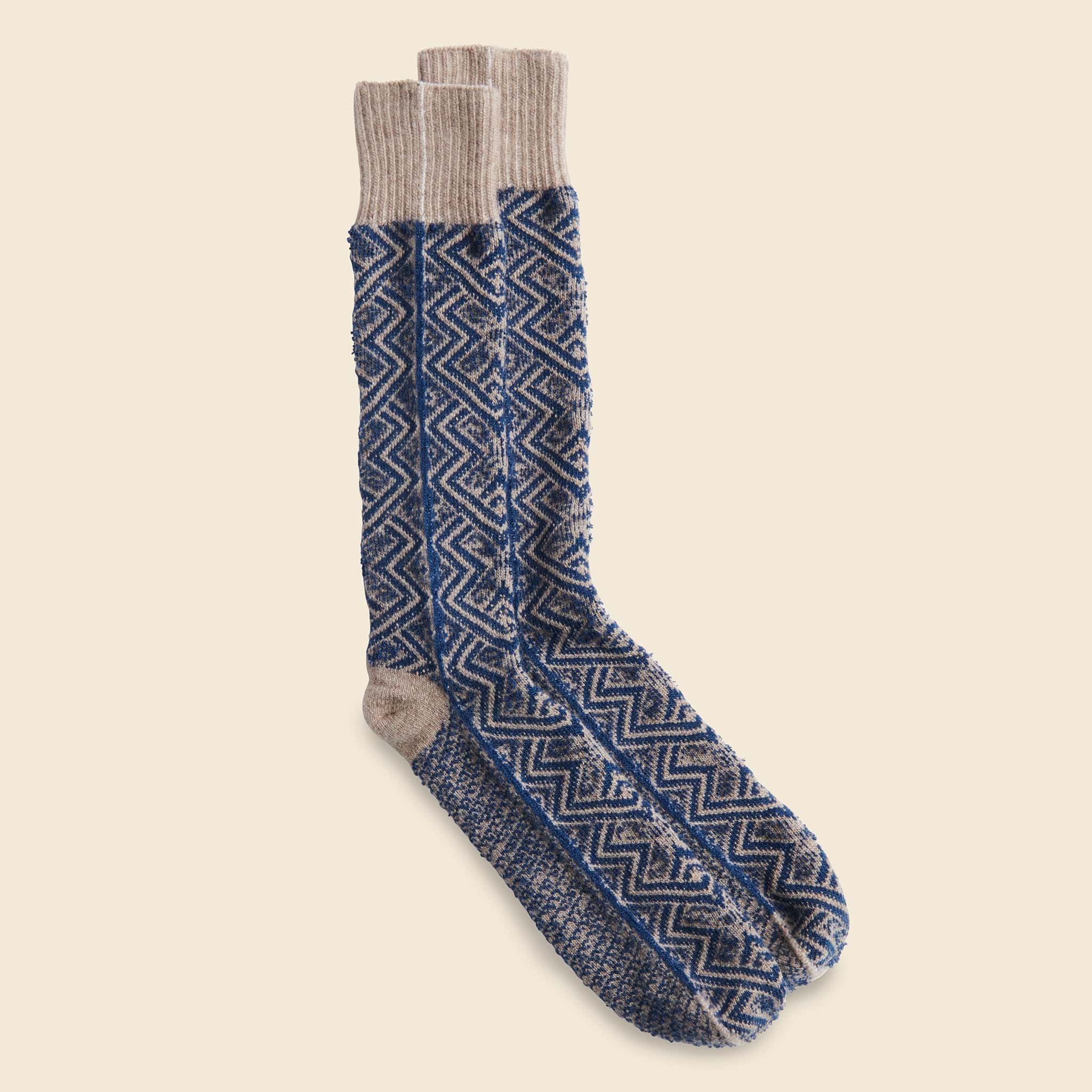 WG Pattern Crew Sock - Beige - Image 2