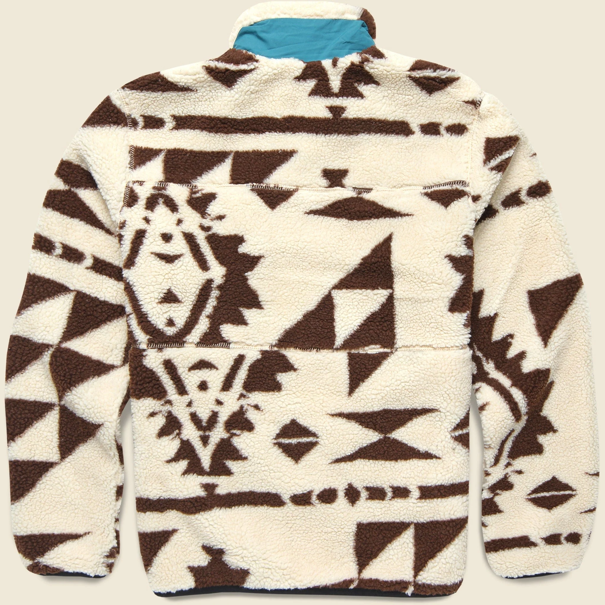 White Geo Mattawa Jacket - Tan/Natural/Teal - Image 2