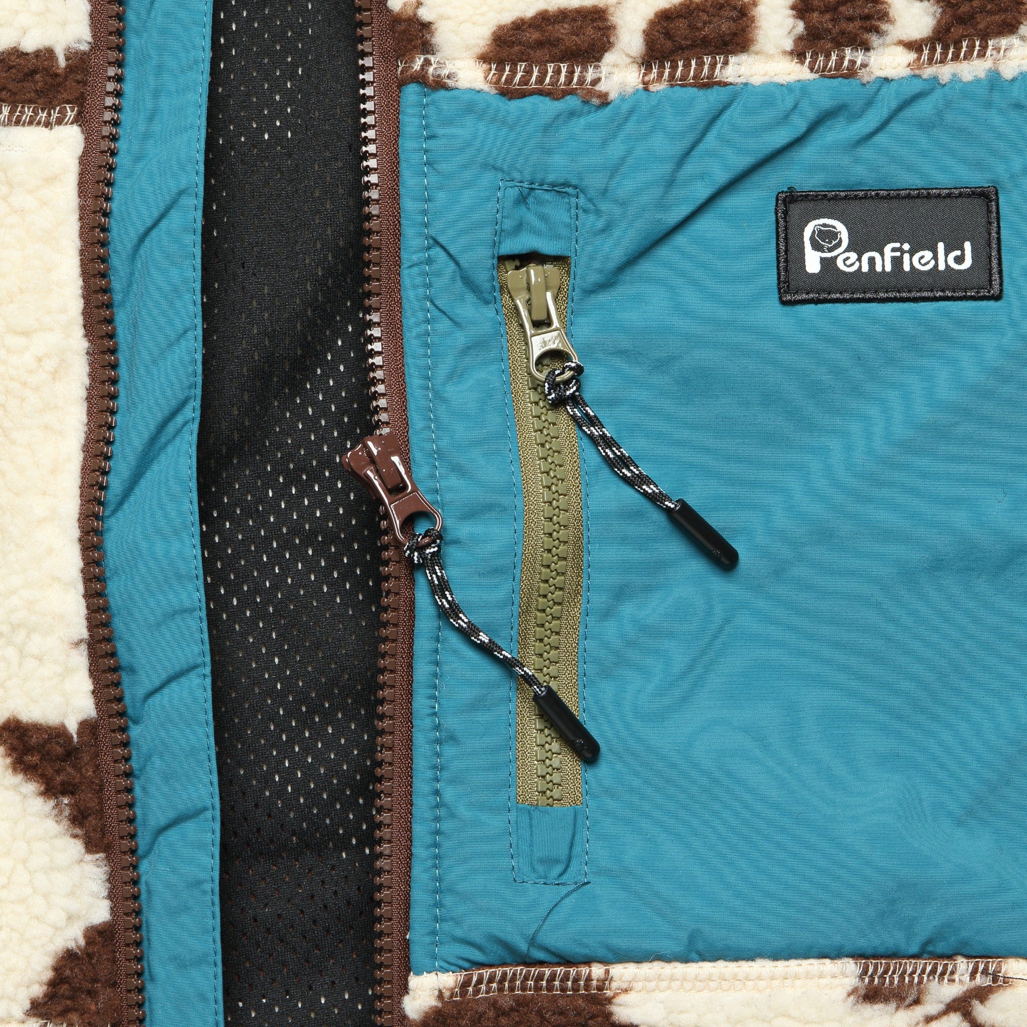 White Geo Mattawa Jacket - Tan/Natural/Teal - Image 3