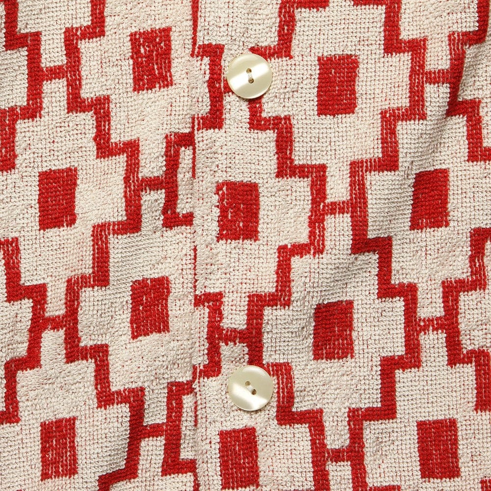 White Machu Terry Shirt - White/Red - Image 3