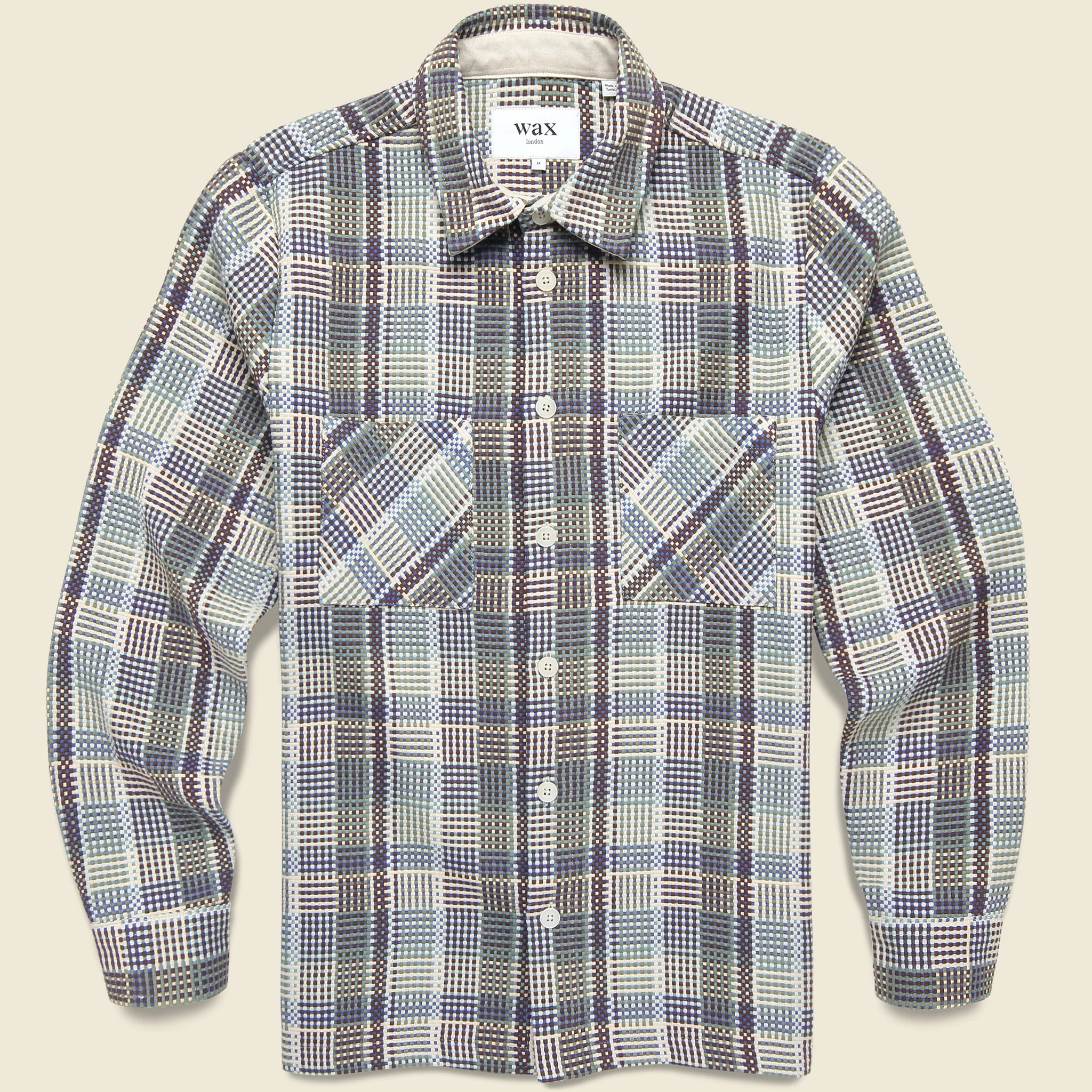 Whiting Overshirt - Basket Weave Blue