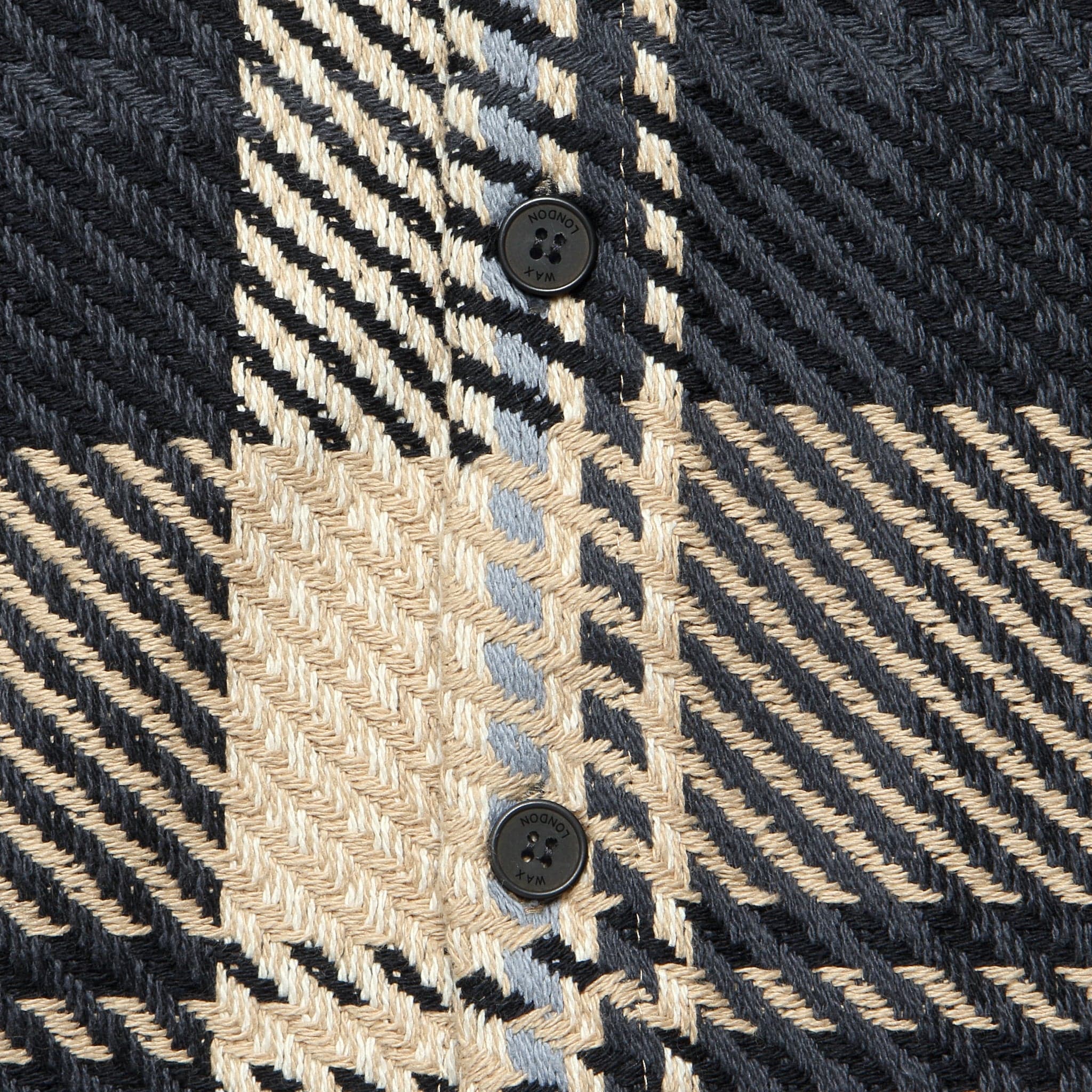 Whiting Overshirt - Black/Ecru Spear Check - Image 3