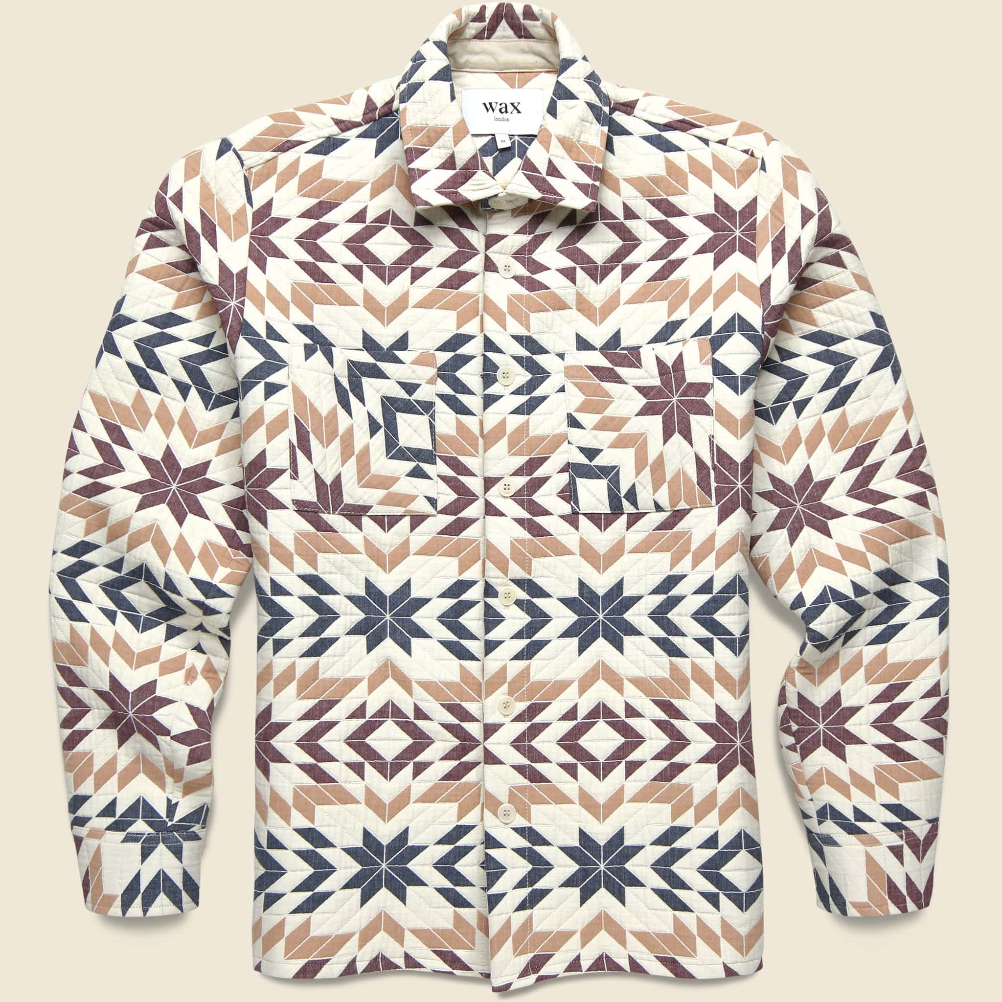 Whiting Overshirt - Maze/Ecru/Burgundy