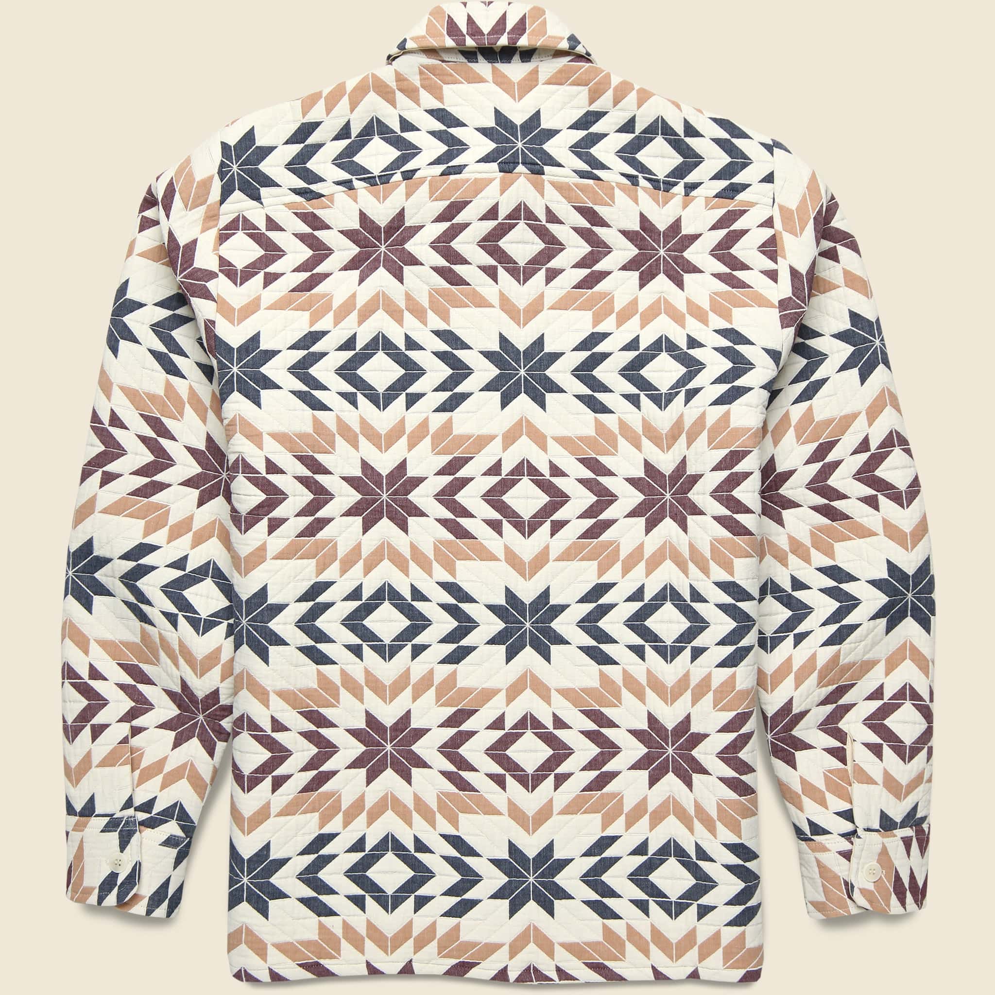 Whiting Overshirt - Maze/Ecru/Burgundy - Image 2