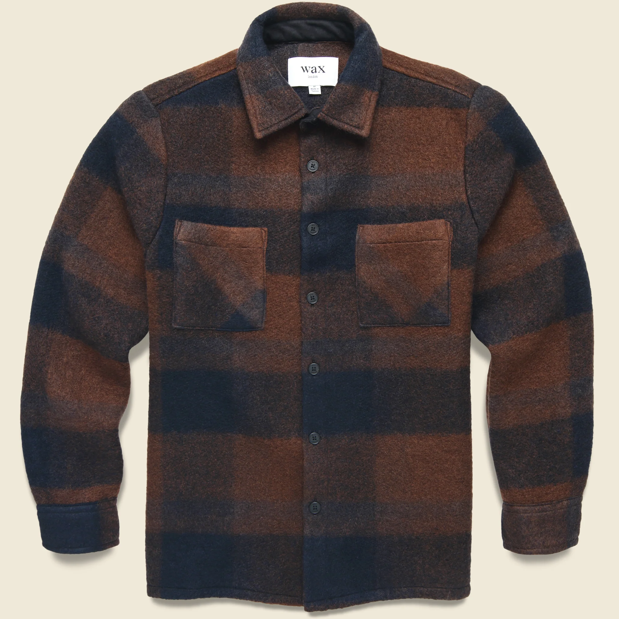 Whiting Overshirt - Mohair Check Brown/Blue