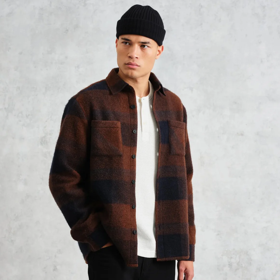 Whiting Overshirt - Mohair Check Brown/Blue - Image 2
