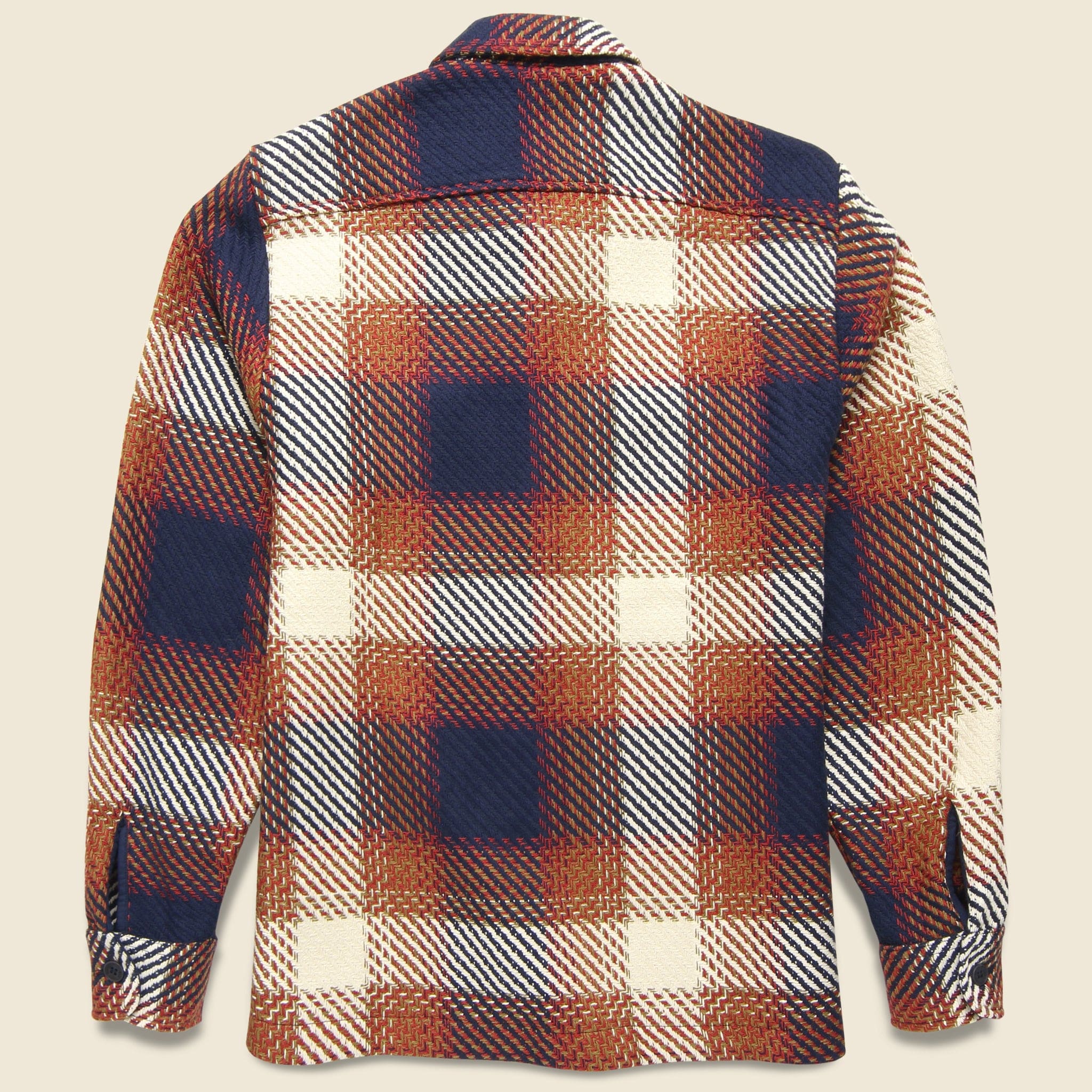 Whiting Overshirt - Navy/Red Ombre Check - Image 2