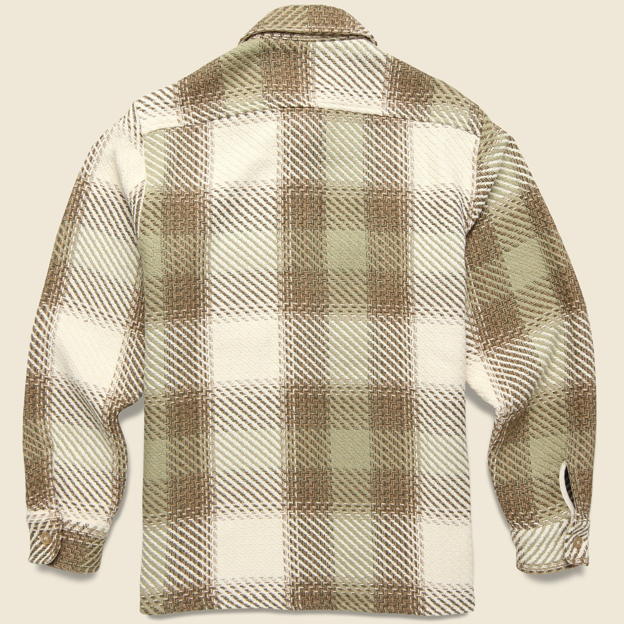 Whiting Overshirt - Sage/Ecru Ombre Check - Image 2