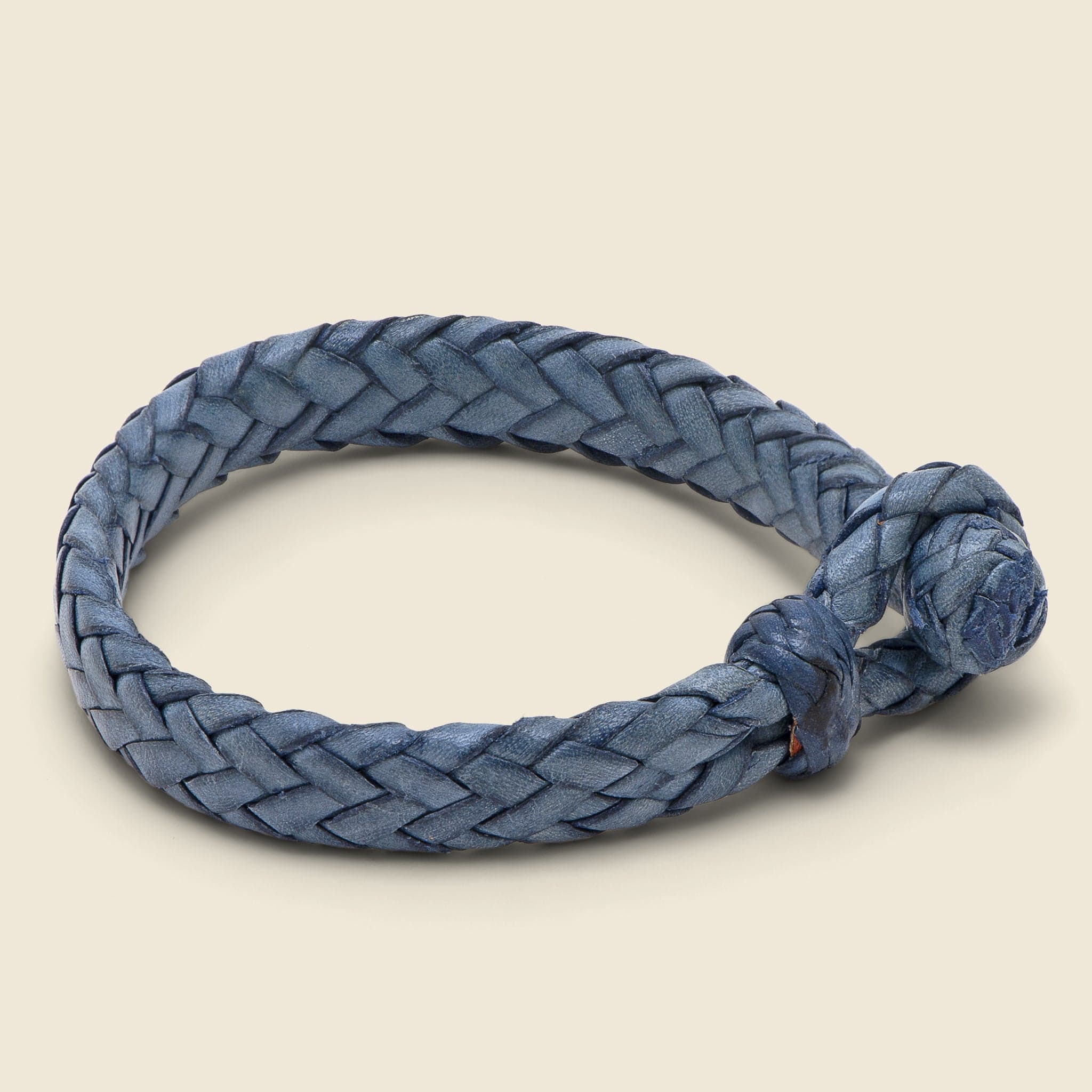 Wide Flat Weaved Bracelet - Blue - Image 2