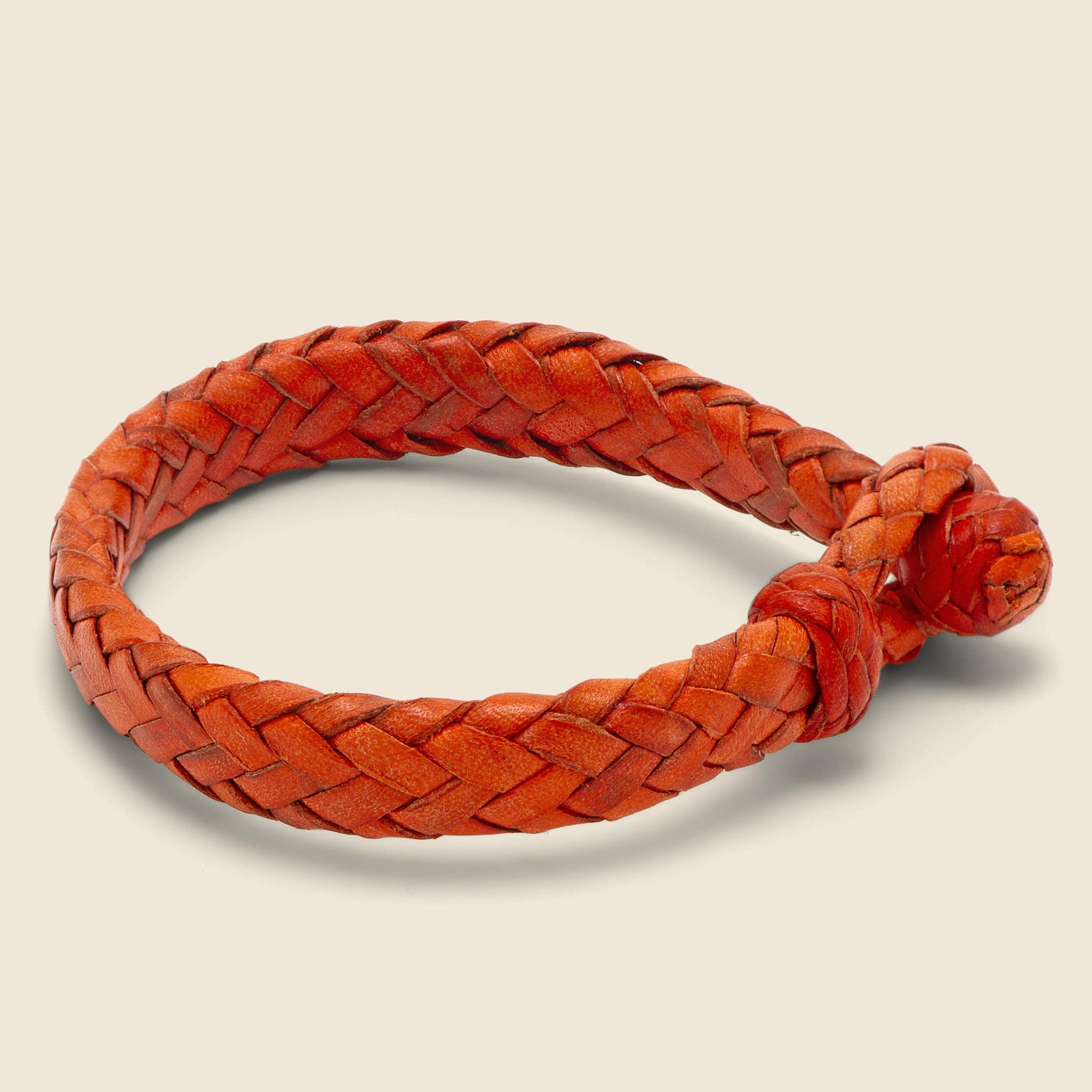 Wide Flat Weaved Bracelet - Orange - Image 2