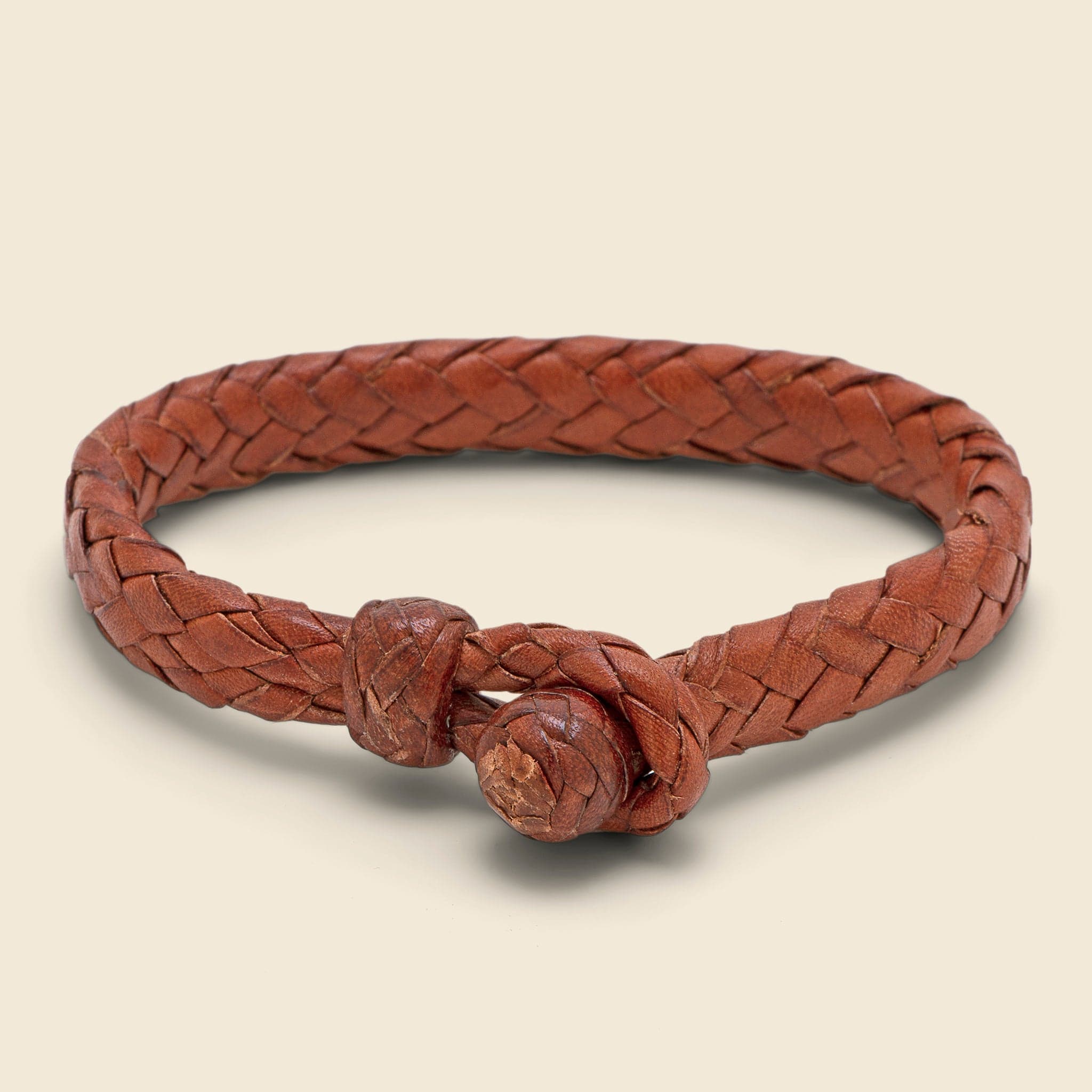 Wide Flat Weaved Bracelet - Tan 2