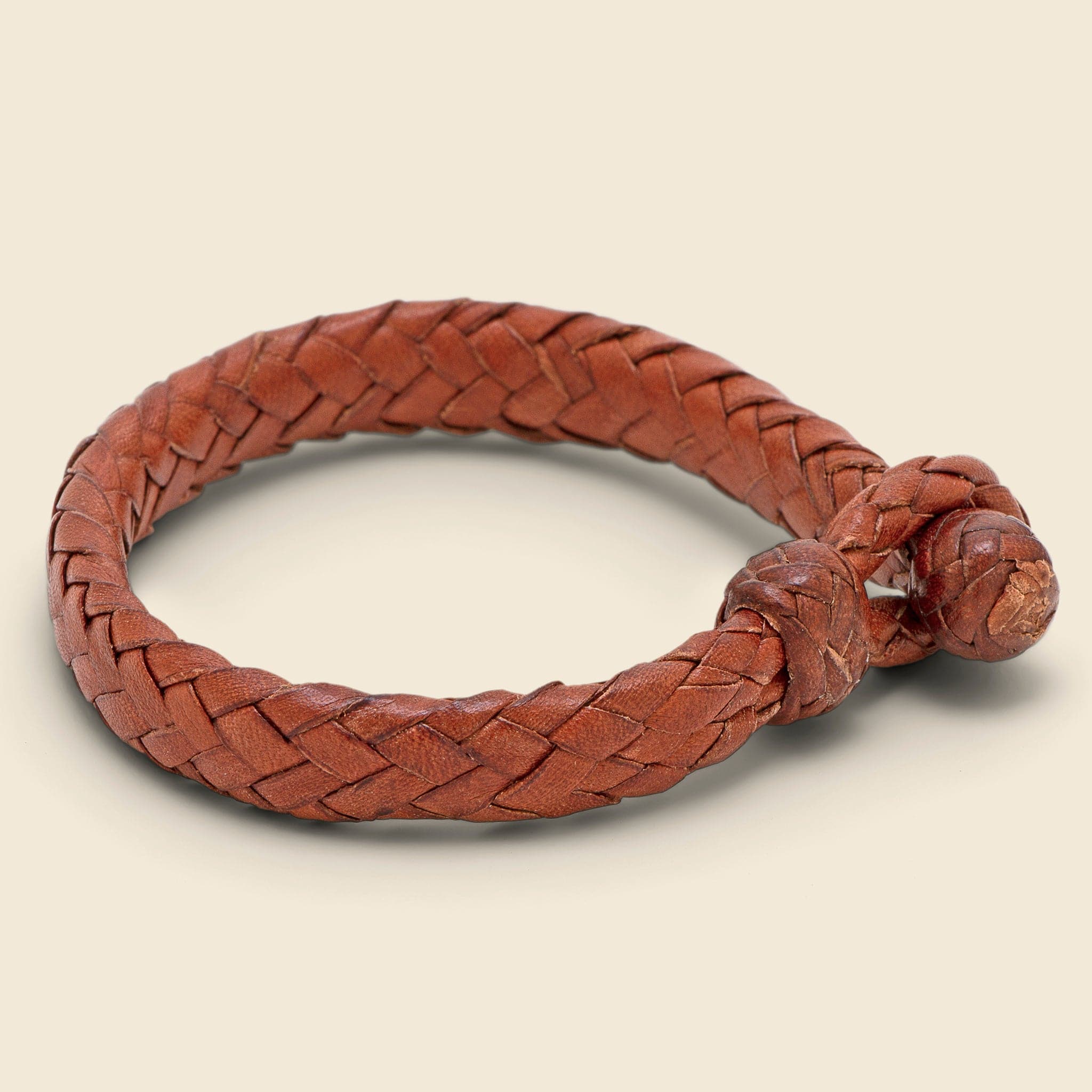 Wide Flat Weaved Bracelet - Tan 2 - Image 2