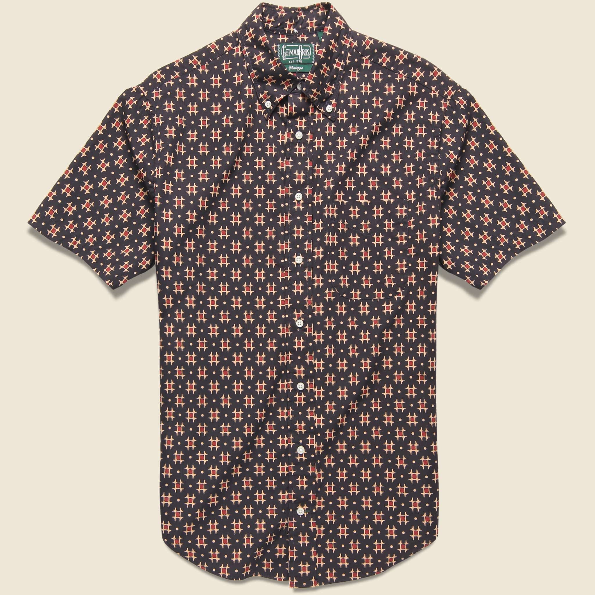 Window Batik Block Print Shirt - Black