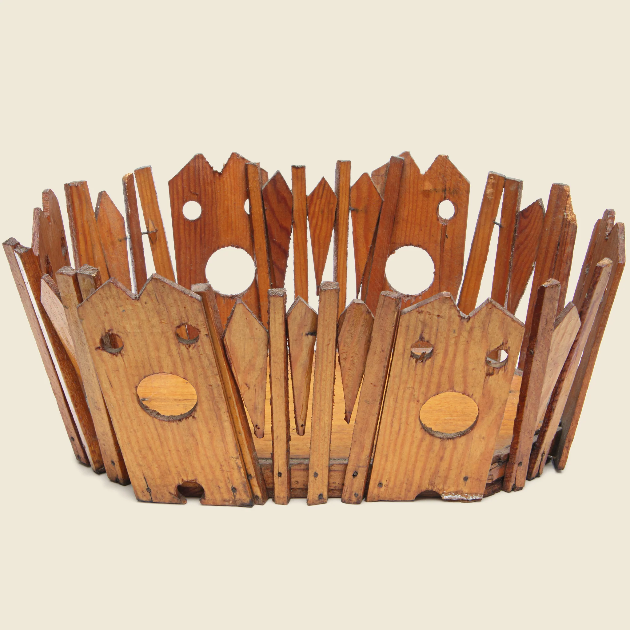 Wooden Folk Art Basket - Image 2