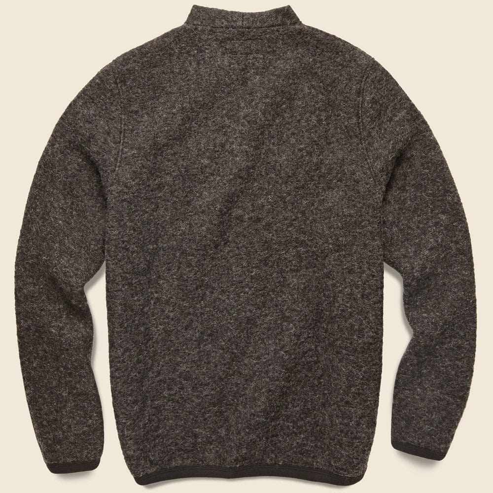Wool Fleece Cardigan - Brown - Image 2