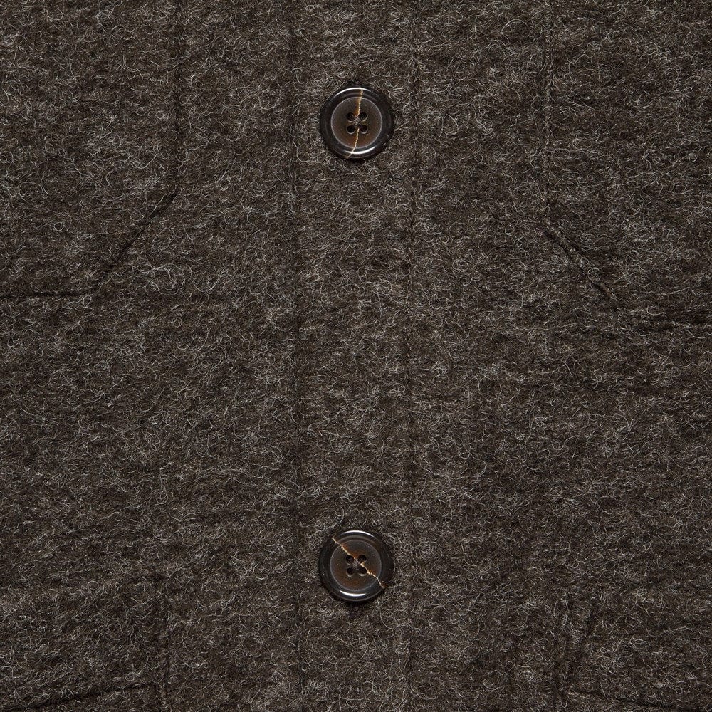 Wool Fleece Cardigan - Brown - Image 3
