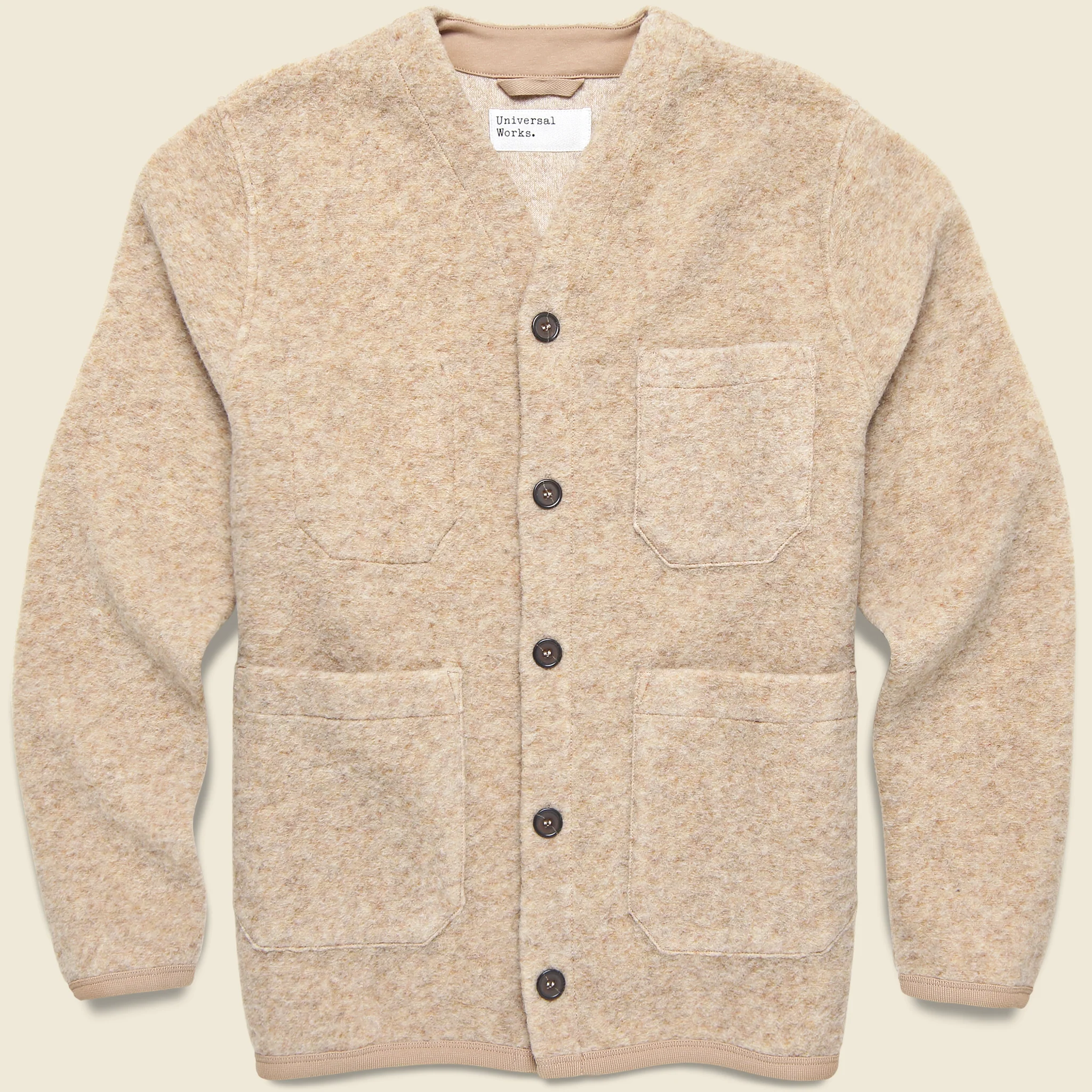 Wool Fleece Cardigan - Fawn