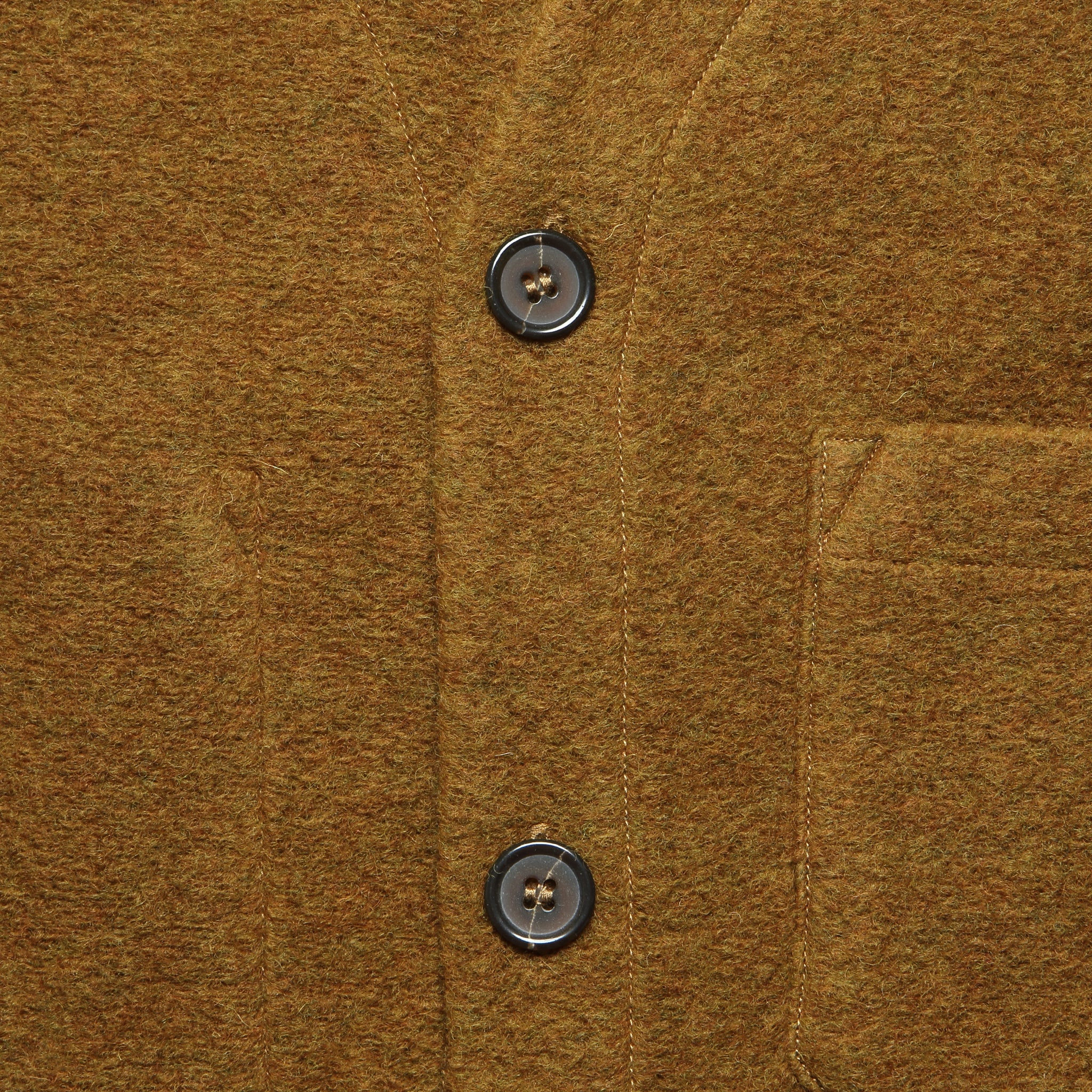 Wool Fleece Cardigan - Mustard - Image 2