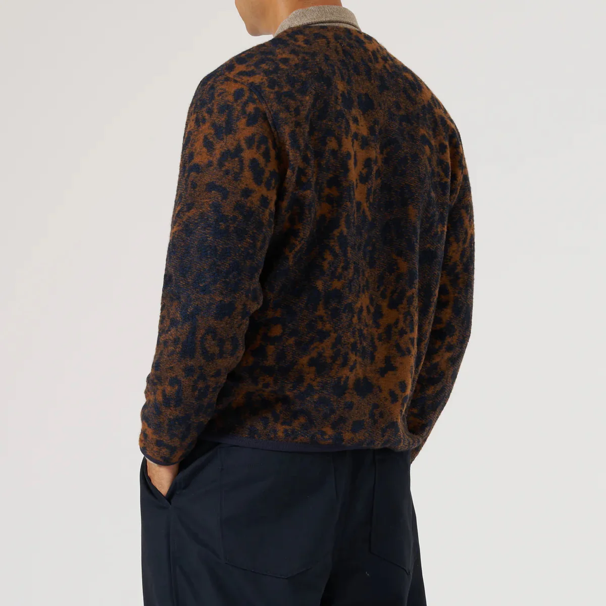 Wool Fleece Cardigan - Night Leopard - Image 3
