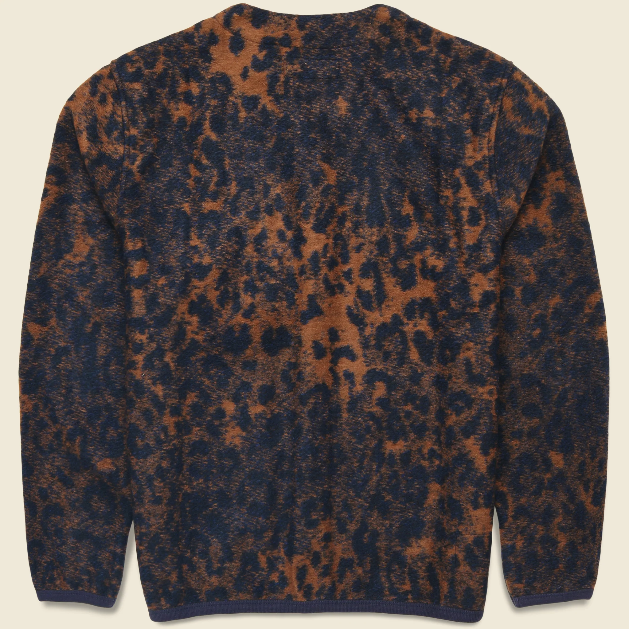 Wool Fleece Cardigan - Night Leopard - Image 4