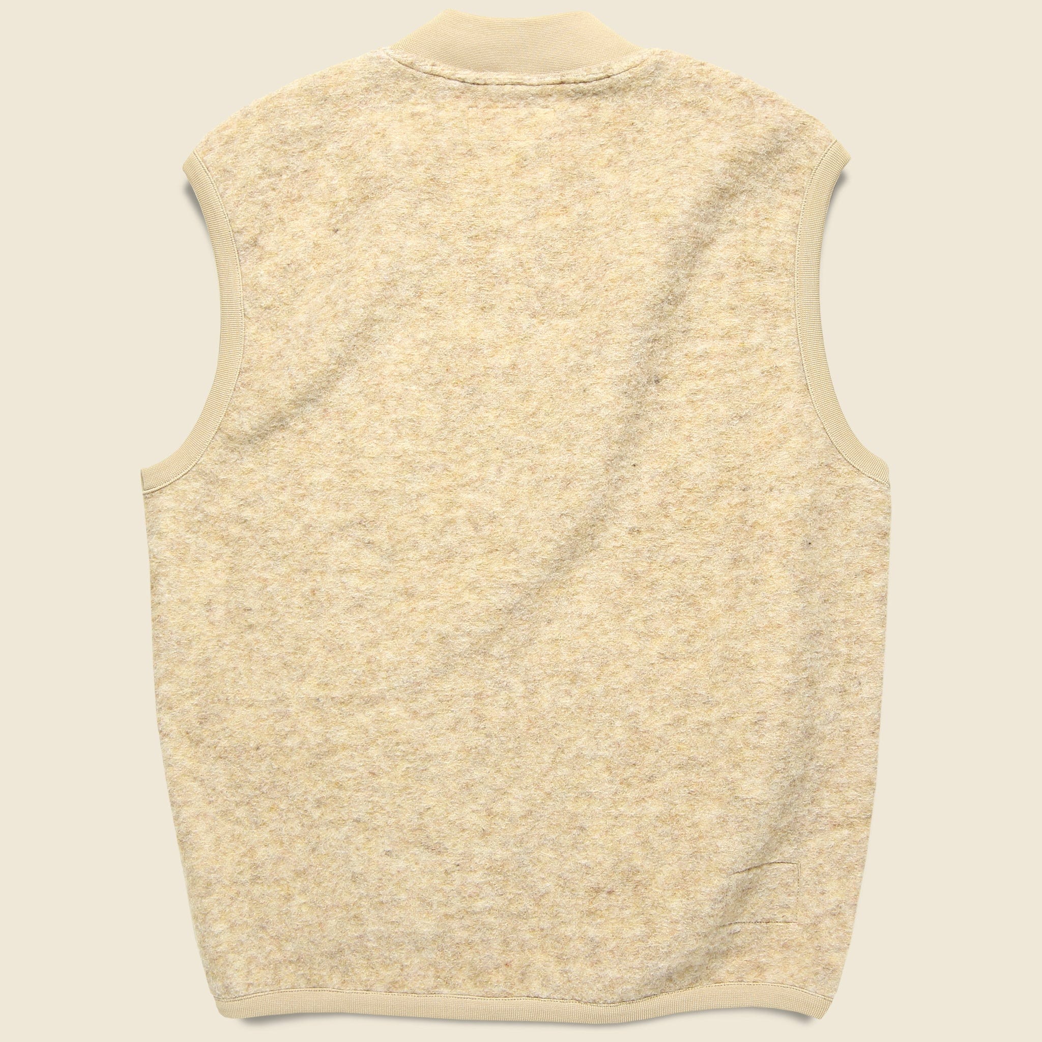Wool Fleece Zip Waistcoat - Stone - Image 2