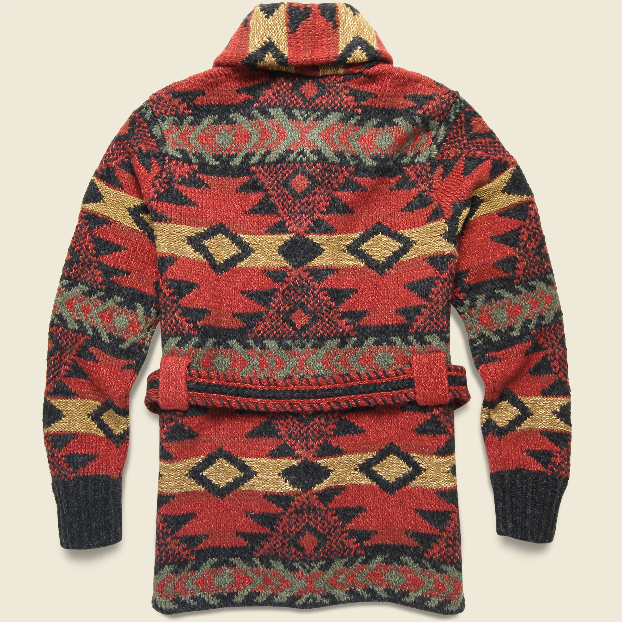 Hand-Knit Ranch Cardigan - Red Multi - Image 2