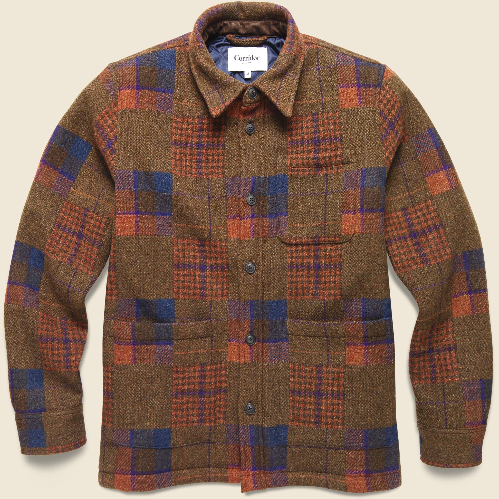 Wool Patchwork Jacket - Brown Multi