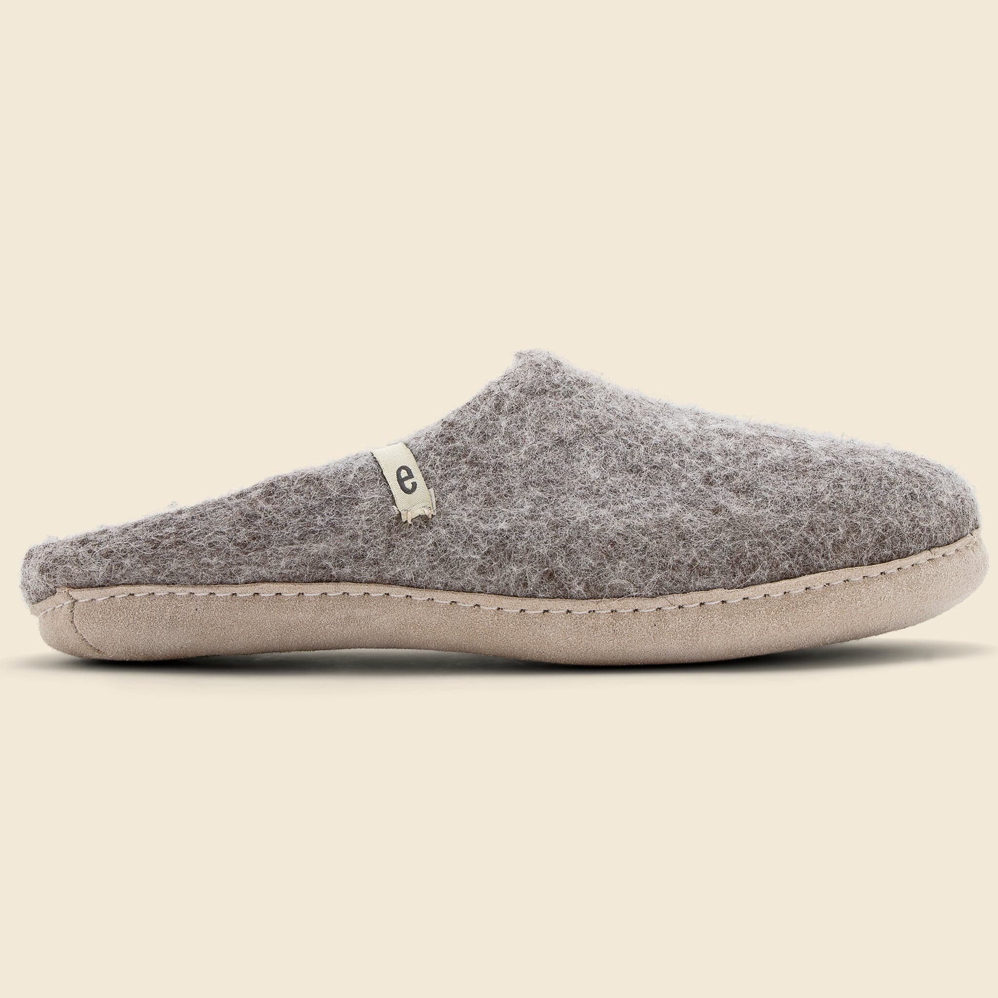 Wool Slippers - Natural Grey