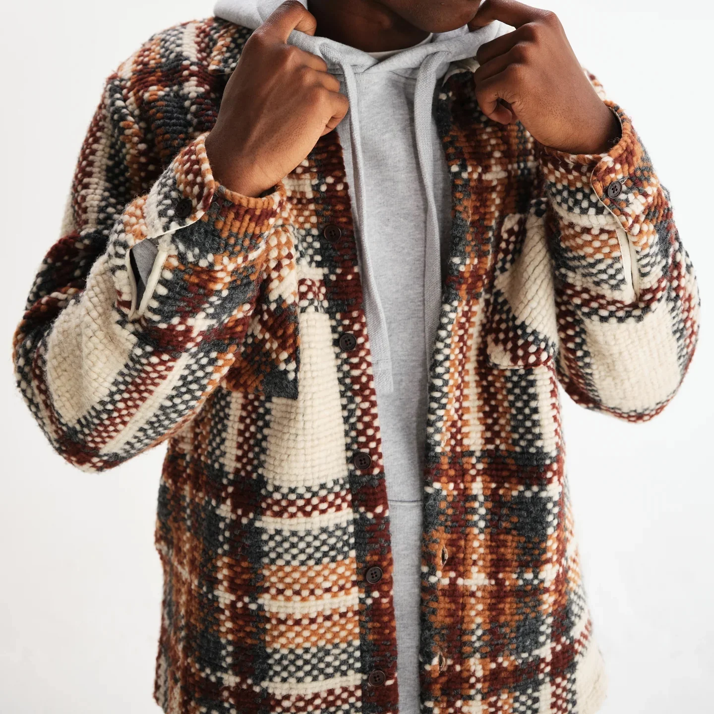 Wool Whiting Overshirt - Bobble Ecru - Image 2