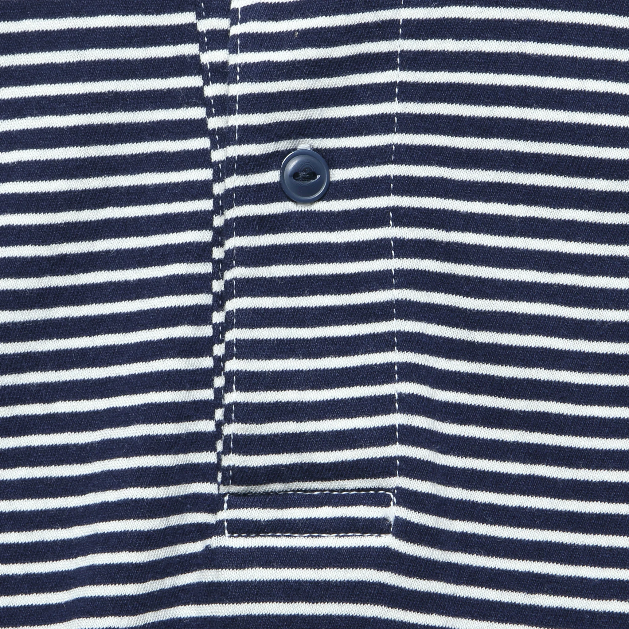 Yarn Dye Jersey Polo - White/Navy - Image 3