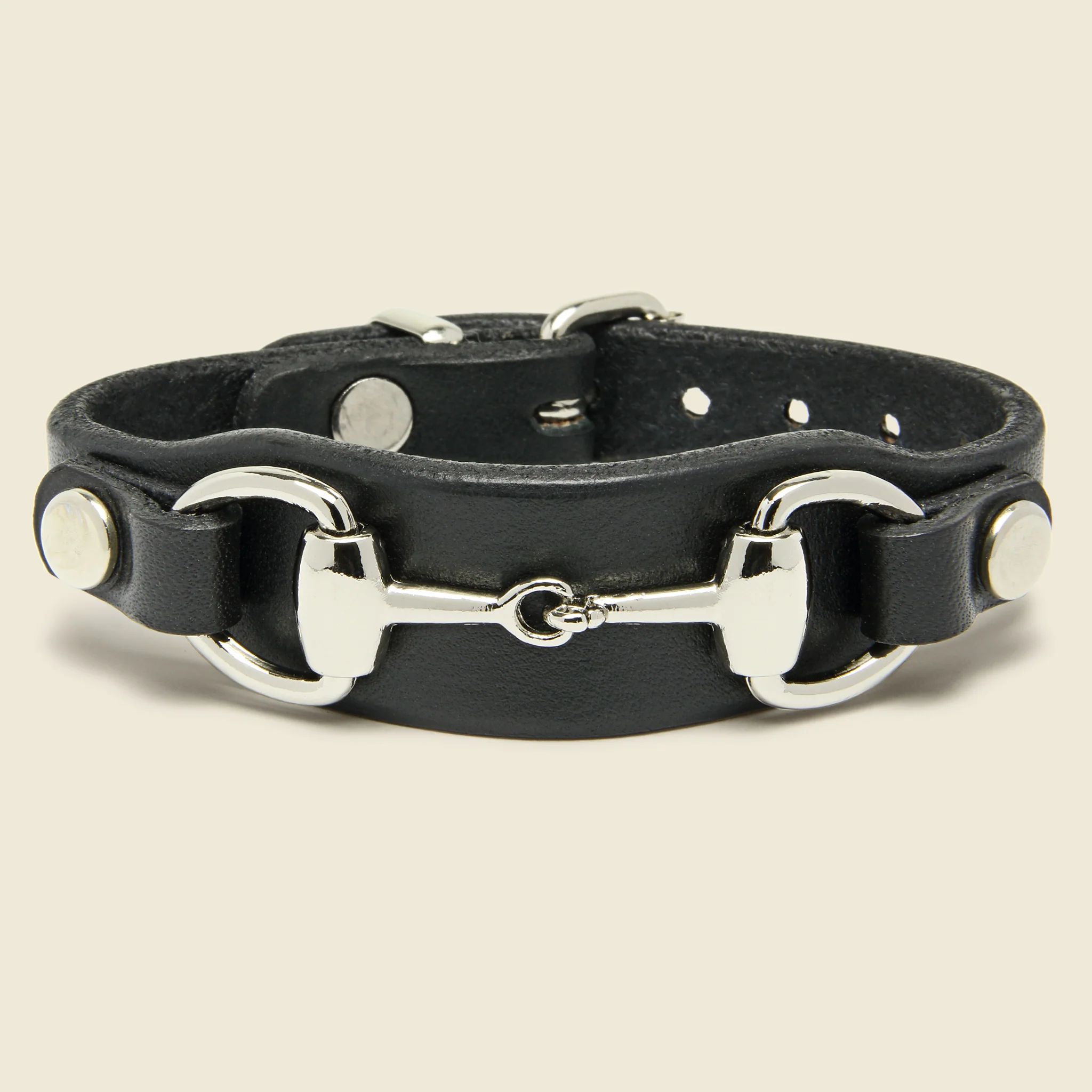 Bit Leather Bracelet - Black