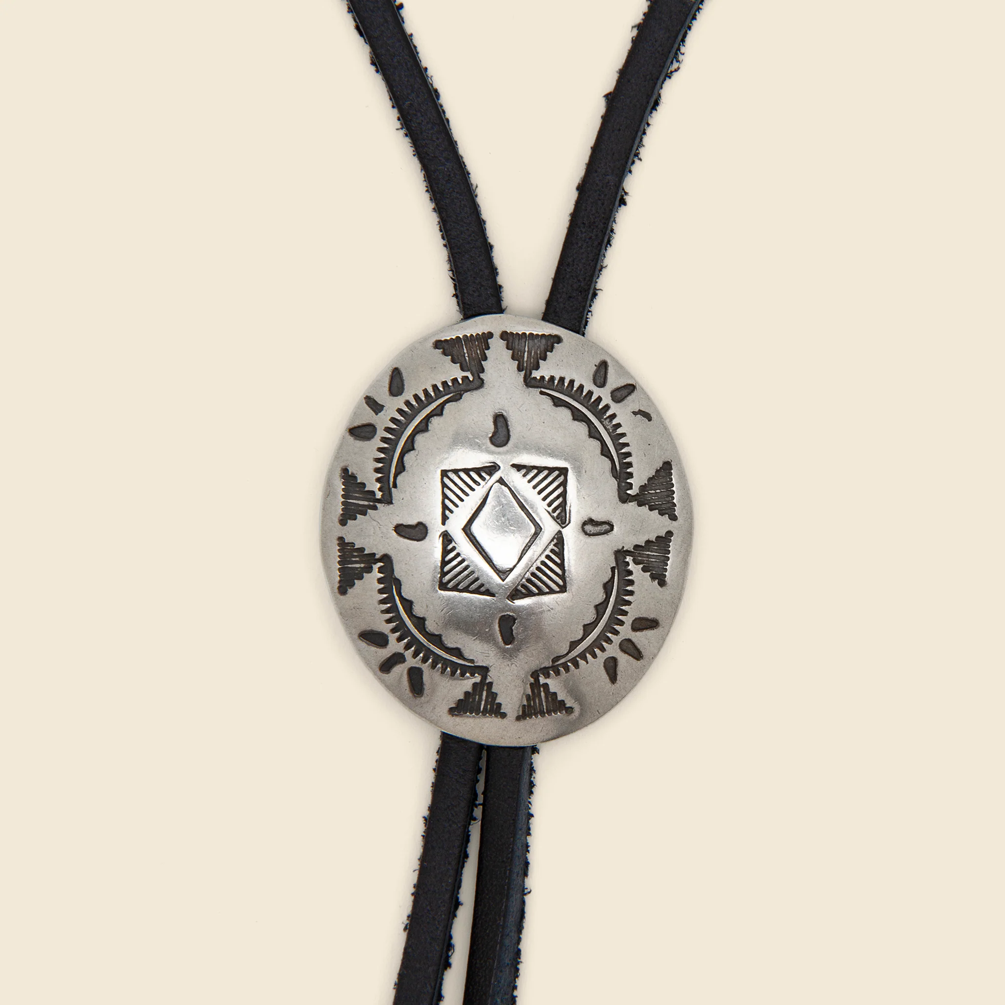 Leather Bolo Tie - Nickel Silver/Leather - Image 2