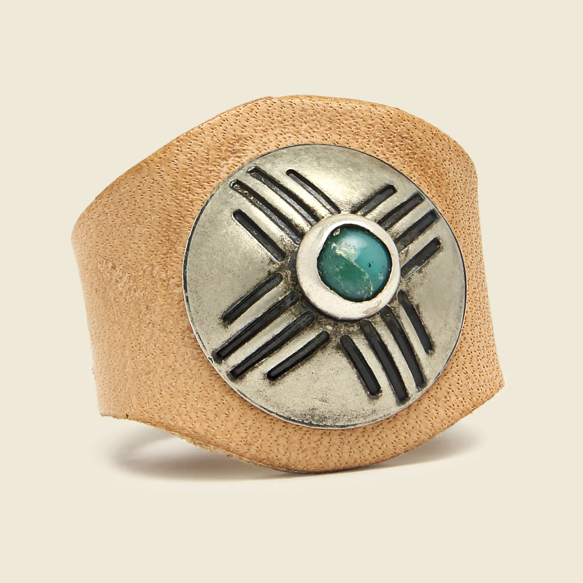 Concho Ring Jr. - Leather/Turquoise - Image 2
