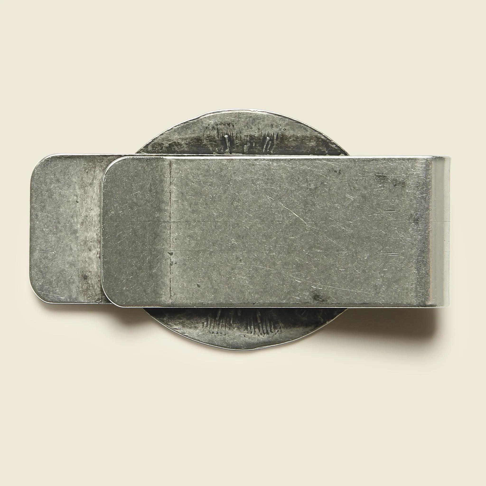 Carved Oval Concho Money Clip - Nickel Silver - Image 2