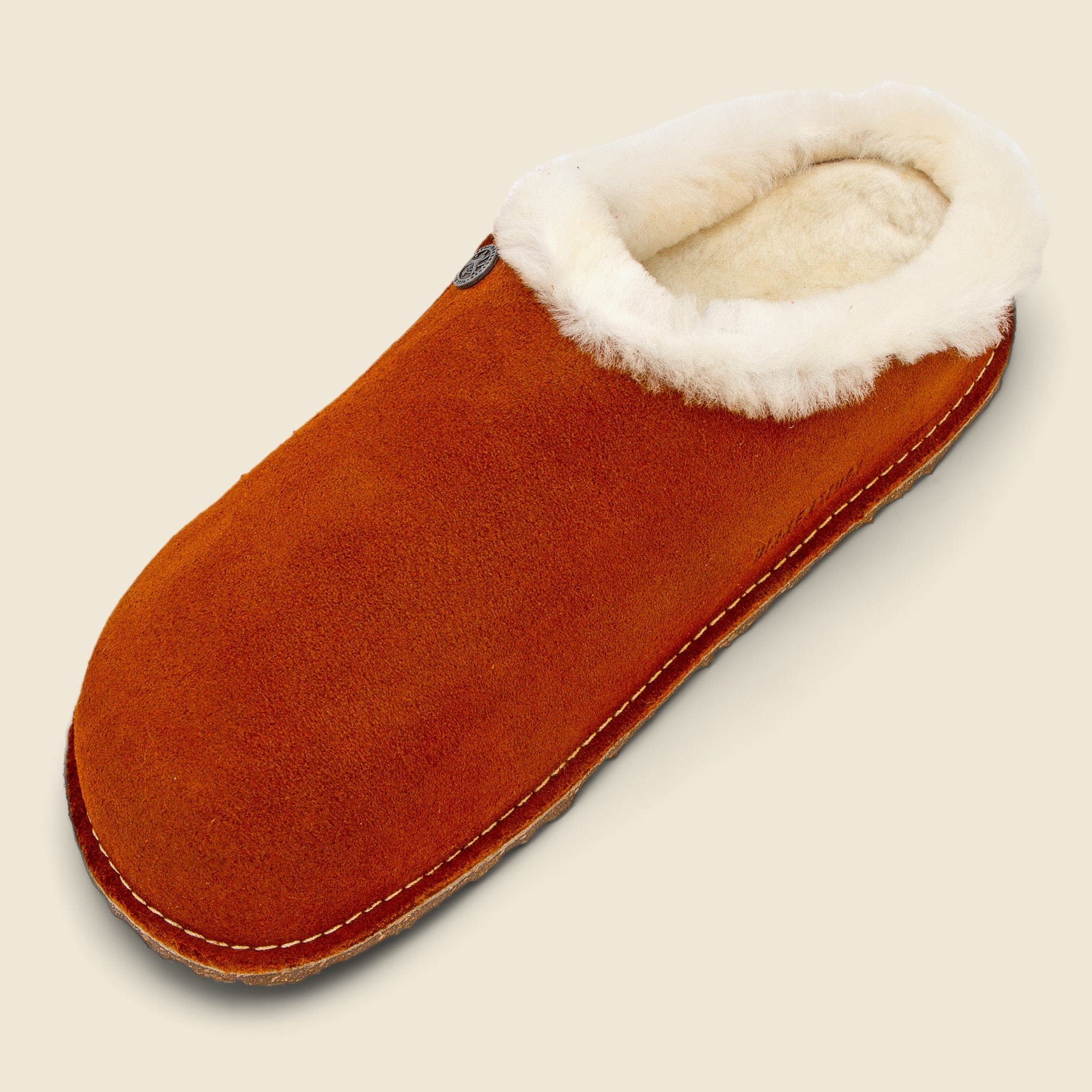 Zermatt Wool Slipper - Mink Suede/Natural Shearling - Image 4