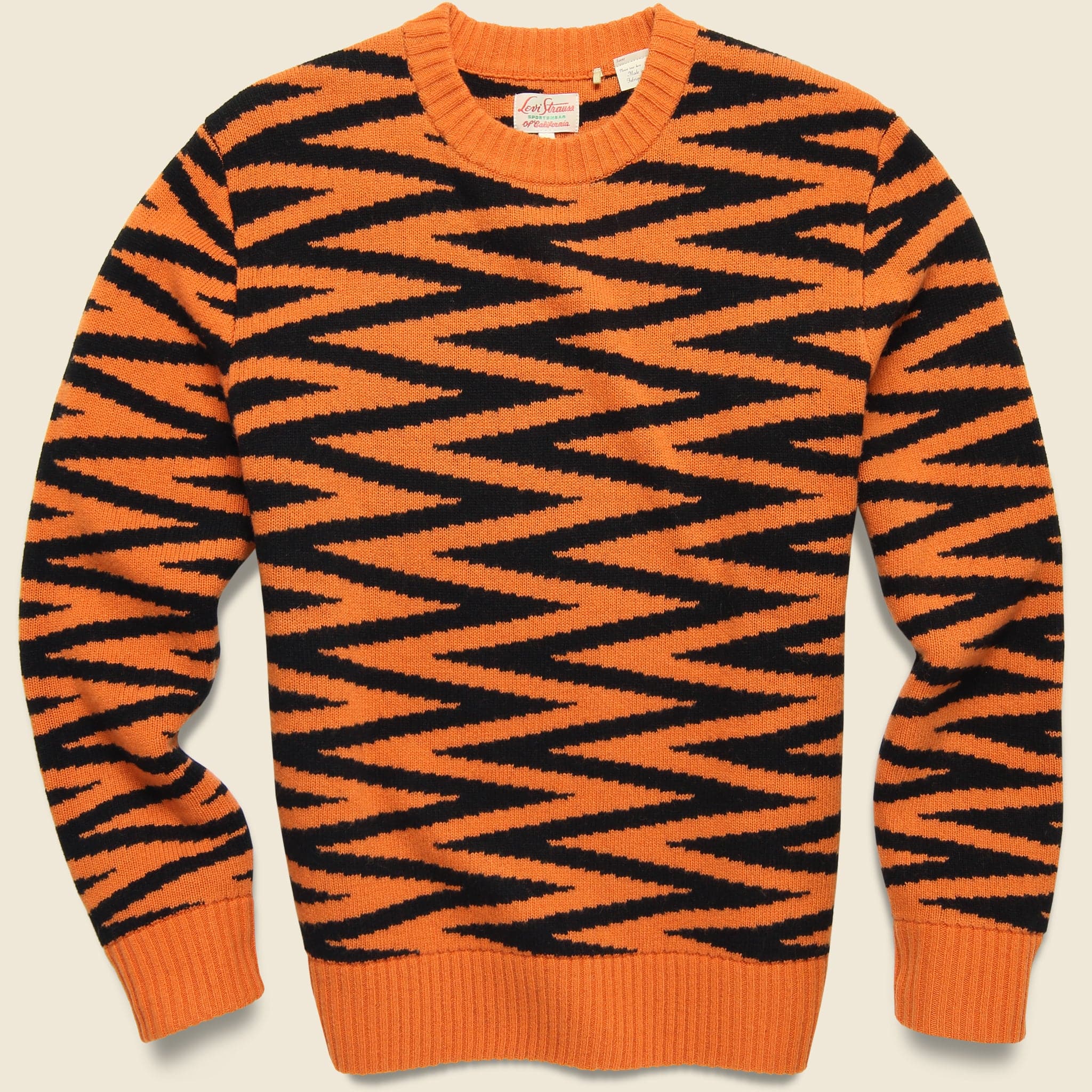 Zig Zag Crew Sweater - Red