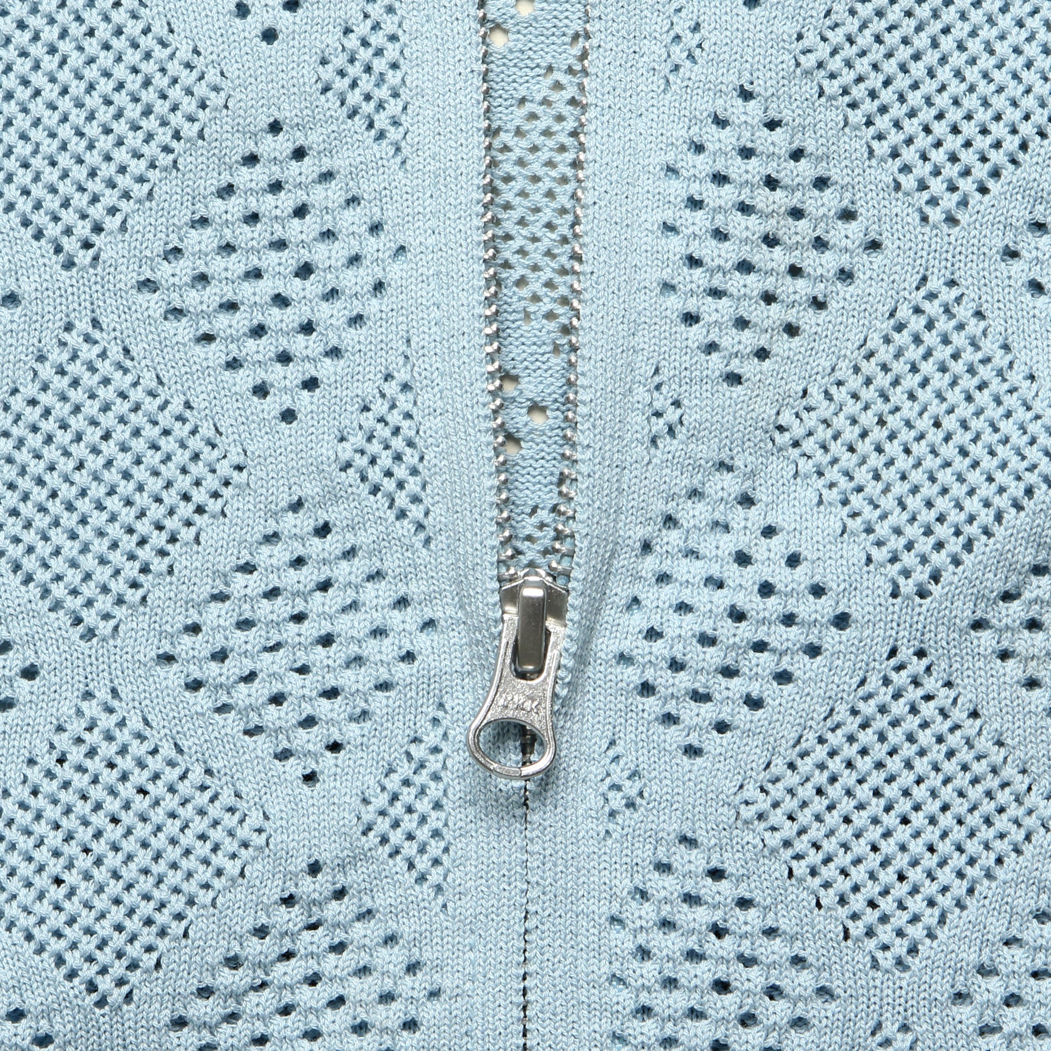 Mesh Zip Polo - Sax - Image 3