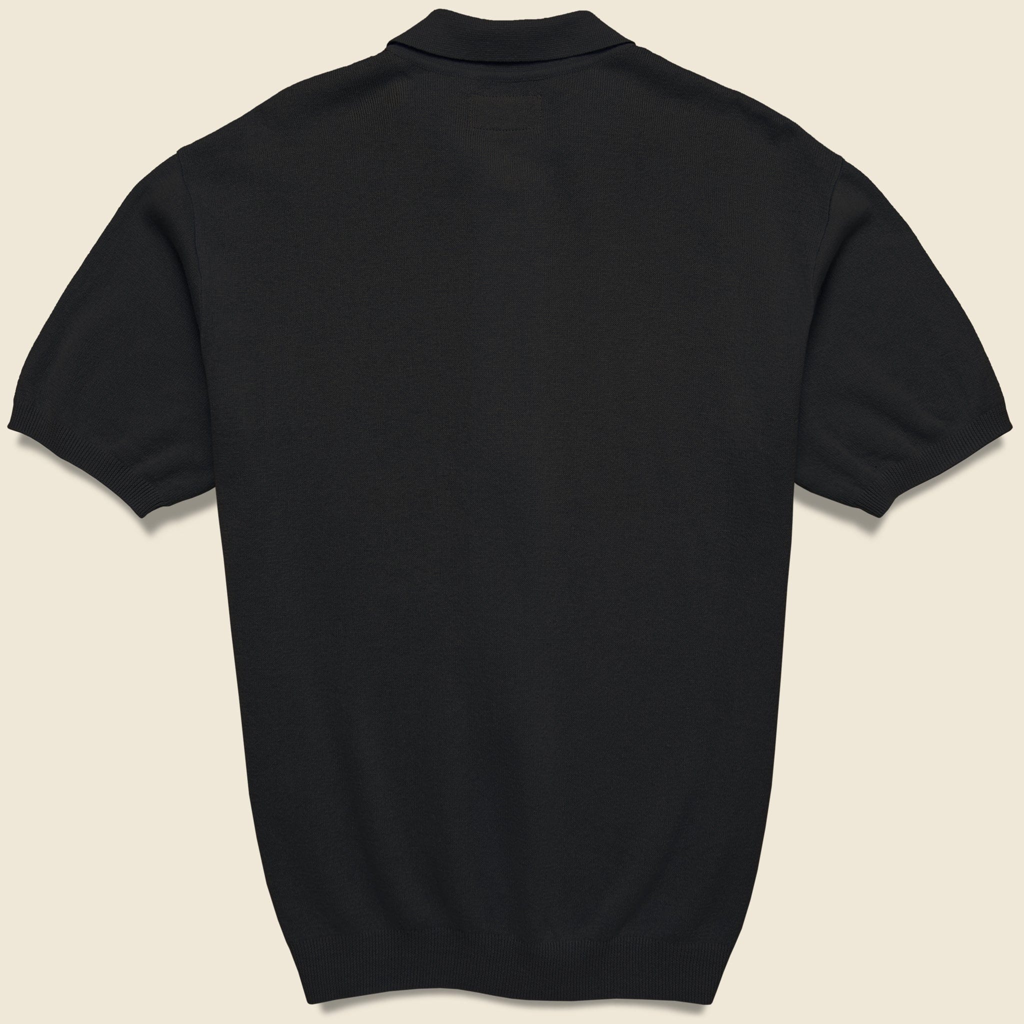 Zip Knit Polo - Black/White - Image 2